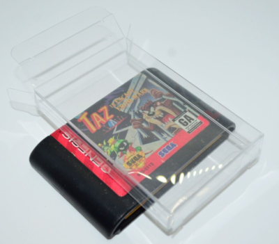 #ad 10 Plastic Protective Protectors Cases Sleeve Display For Sega Genesis Cartridge $13.95