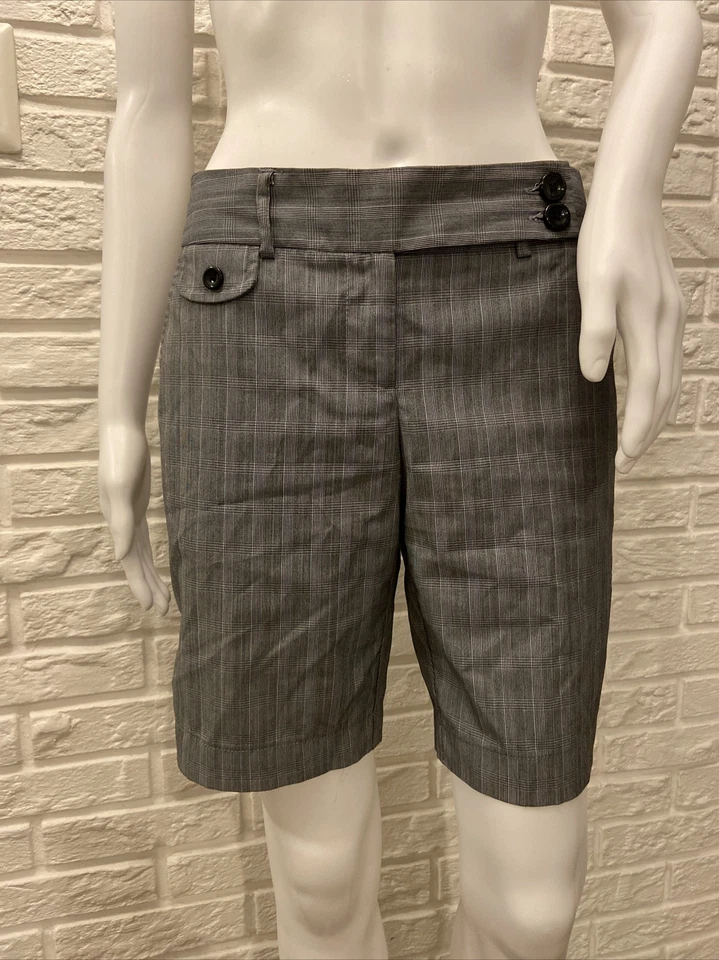 Bermuda quadriculada cinza limitada Tracy Evans tamanho 7 em excelente estado usado - Imagem 3 de 4