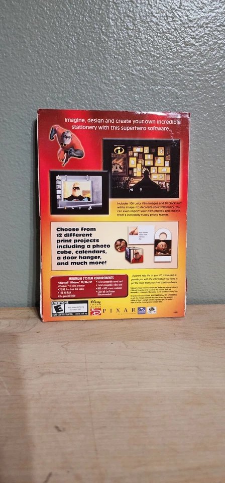 The Incredibles PC CD-ROM Print Studio Disney Pixar Windows 98/Me/XP Sealed - Image 2 of 4