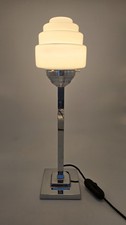 Art D&egrave;co Lampe, Tischlampe, Verchromt