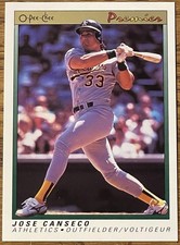 Jose Canseco 1991 O-Pee-Chee Premier Baseball Card #18 Oakland A's MLB Free Ship