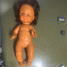 Baby Girl Doll Dark Complexion Black Curly Hair Brown Eyes Anatomically Correct