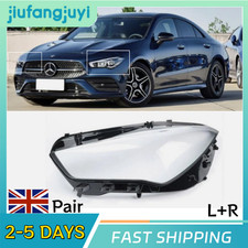 Pair Headlight Lens for Mercedes Benz CLA W118 C118 2020-2024 Passenger + Driver