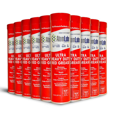 Ultra Heavy Duty Red Grease, 10-Pack of 14 Oz. | Waterproof & High Temp Lubrican
