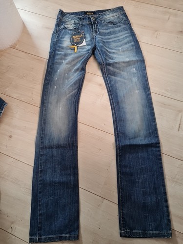 Killah Damen Jeans Gr.27/34 blau Used Look
