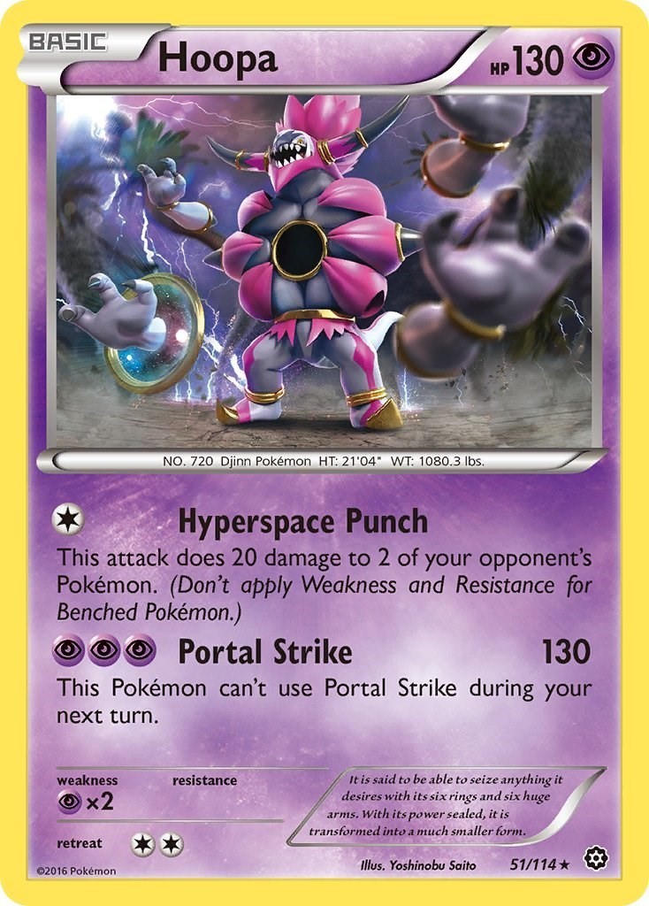 Reverse Holofoil - Hoopa - 51/114 - XY - Steam Siege - NM