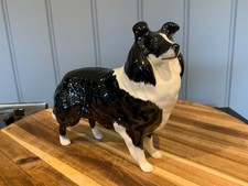 Beswick Large Early Black and White Gloss Collie Dog -Arthur Gredington