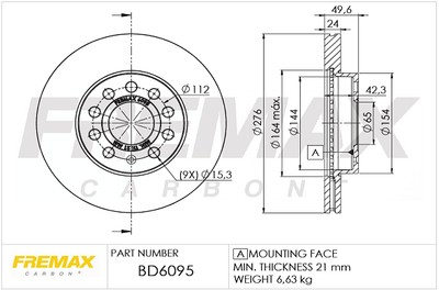 FREMAX BD-6095 Brake Disc for AUDI,SEAT,SKODA,VW