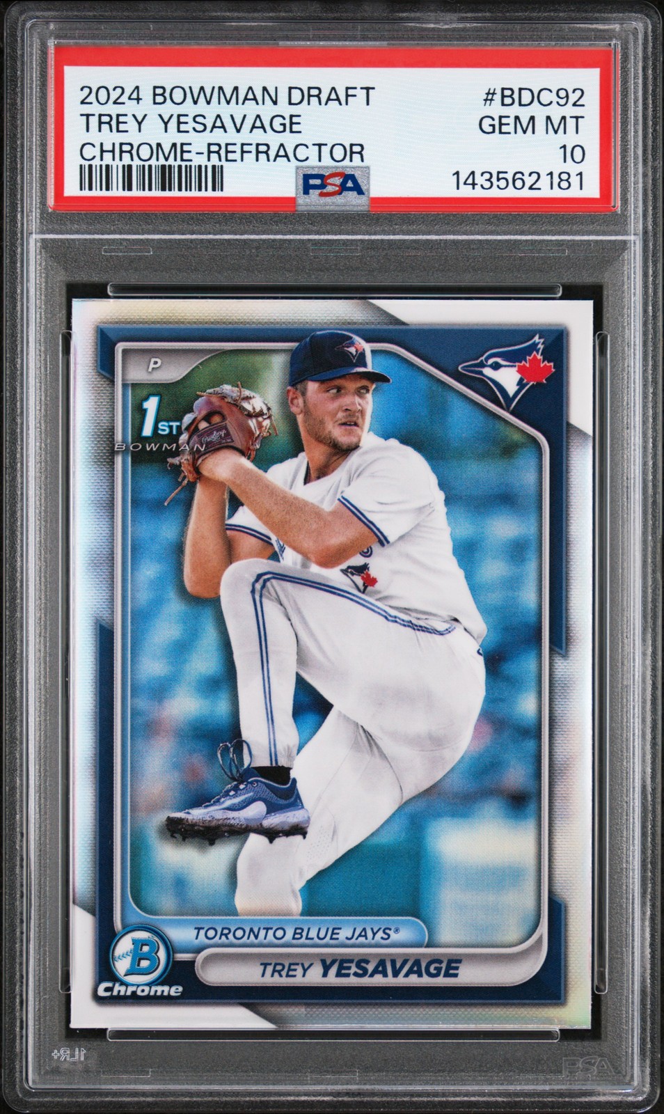 2024 BOWMAN DRAFT CHROME-REFRACTOR #BDC92 TREY YESAVAGE PSA 10