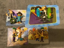 Phineas And Ferb Scene Card Figurine Set Of 6...