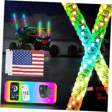 2PCS-1FT Whip Lights with Remote Control,Spiral RGB Led Whip Light 1FT-2PCS-C