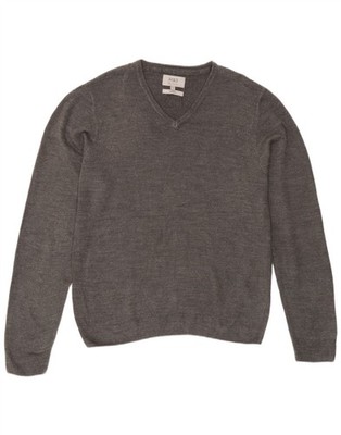 Marks & Spencer Herren V-Neck Pullover Sweater Medium Grey Acrylic CW09