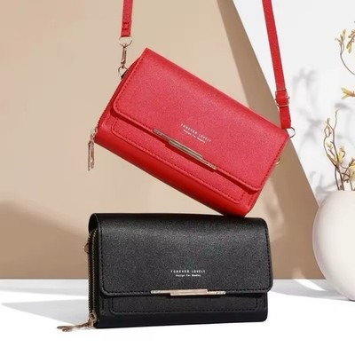 Damen Geldbörse Schultertasche Clutch Mittelgroß Multifunktional Neu