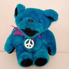 Grateful Dead 12'' Teal/Blue Dancing Bear Jointed Plush Vtg Steven Smith