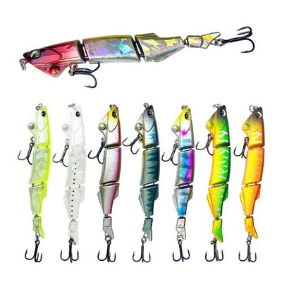 5x Multi Jointed Fishing Lures Crankbait Swimbait Minnow Bass Bait Wobbler Lure