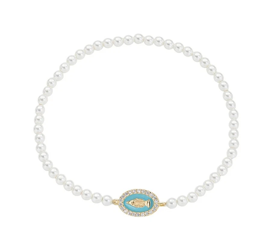 Bracciale Elastico Donna In Acciaio Inox Con Cristalli, Regalo Ragazza: Portafortuna E Anallergico, Circonferenza 17,27 Cm