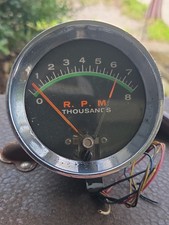 Vintage Rac Orange Green Line 8000 Rpm Tachometer Pn 61301380 Column Mount