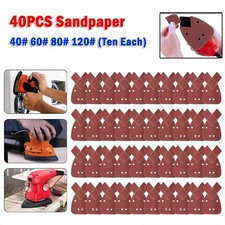 40x Mouse Sanding Sheets To Fit Black and Decker Palm Sander 40/60/80/120 Grits