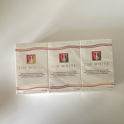 Top White Teeth Whitening Soap Exfoliating Apricot Powder, 7 oz (3 Packets)
