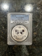2017 Australia Royal Wedding 70th Anniv. 2 oz Platinum Coin PCGS MS69 - 1 of 250 3505.00 per troy oz