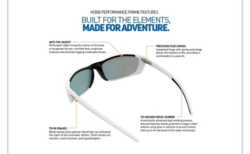 CABO BY HOBIE POLARISIERTE SONNENBRILLE HYDROCLEAN GLÄSER 60-16-135 MIT ETUI + GERINNSEL - Bild 10 von 19