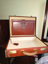 Vintage Mark Cross Italy genuine brown leather briefcase with combination lock