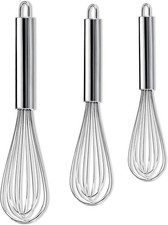 3 Stainless Steel Hand Whisk Mixer Balloon Egg Milk Beater Kitchen Cooking Tool