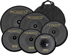 6 Pcs Low Volume Cymbal Pack Mute Set Black