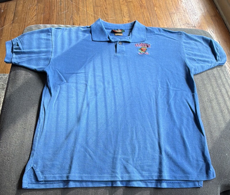 Vintage “Jostens Sportswear” Florida Gators Blue Polo Shirt-Large-Cotton