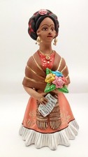 Figura in argilla 11" Frida Kahlo Guillermina Aguilar Oaxaca arte popolare messicana ceramica