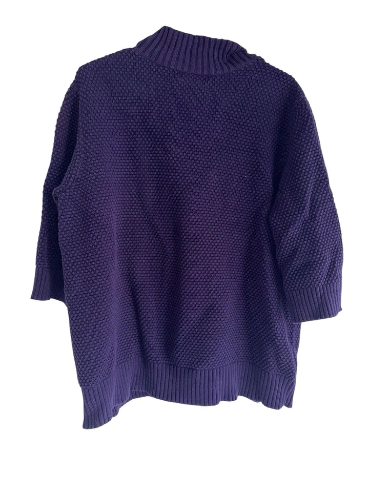 Cárdigan suéter con botones Chaps para mujer talla grande 3X púrpura twee cottage Foto 2 de 4