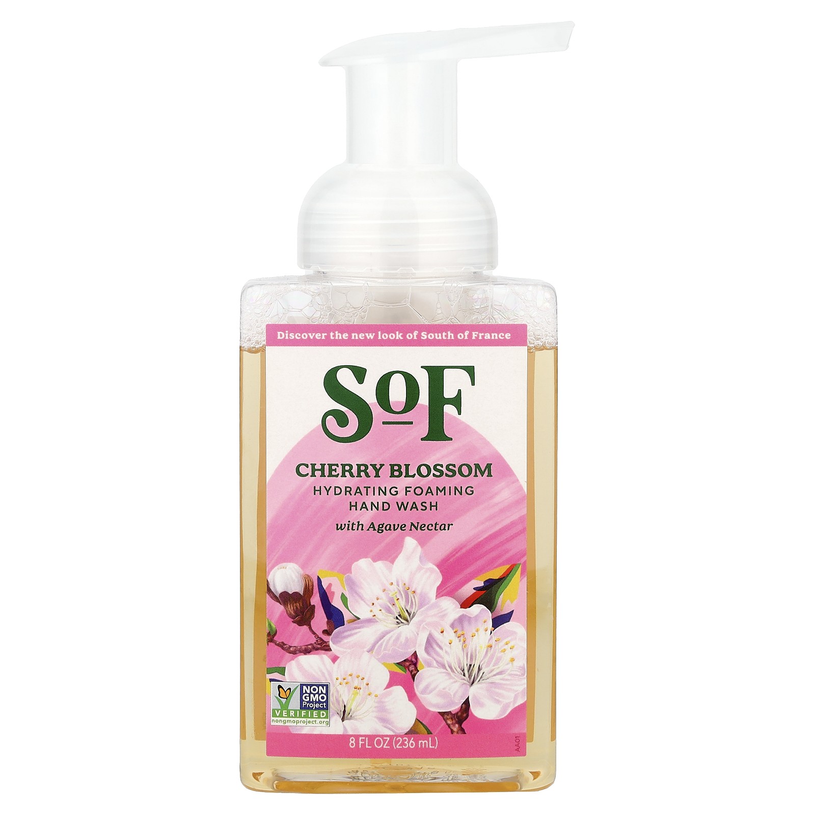 Увлажняющая пенка для мытья рук с нектаром агавы, цветками вишни, 8 жидких унций (236 мл)