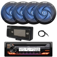 JVC KD-T92MBS Marine CD Receiver, 4x 6.5" LED Speakers, Cover Black , Antenna