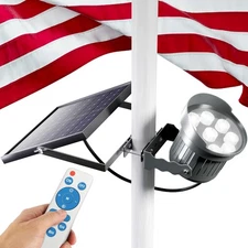 Deneve Solar Flag Light - IP65 Waterproof with Remote Control - Black 