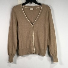 Scotch  Soda Knit L/S V-Neck Button Cardigan, Women's Size S - Brown/Cream