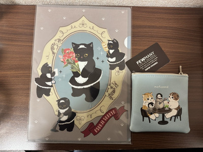Mofusand Cat Pouch + Clear File Set Japan Kawaii Stationery Cute Cat Goods