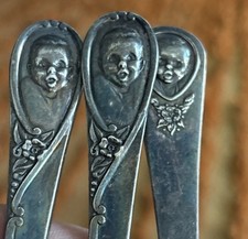 Vintage Lot Set of 3 Gerber Baby Feeding 5.5 Spoons Silver Plate