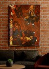🎷 Original Jazz Band acrylic Painting signed 2003 free pickup or postage on us