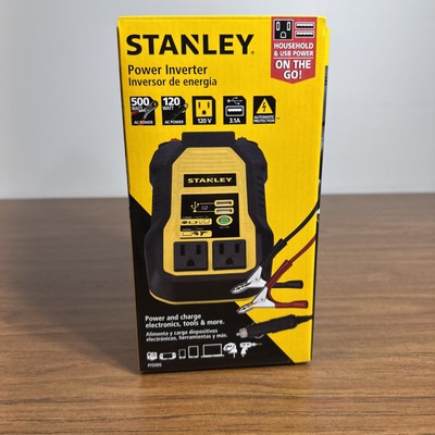 Stanley Power Inverter 500W Car Converter Dual AC Outlets & 3.1A USB PI500S