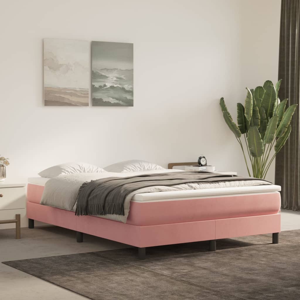 vidaXL Giroletto a Molle Rosa 140x200 cm in Velluto