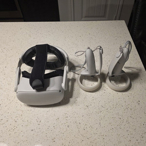 Meta Quest 2 Standalone VR Headset, Upgraded Strap, Controller Covers, Faceplate