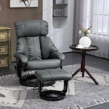 Massage Recliner Chair with Footstool, 360 Swivel Recliner, Refurbished