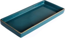 10 x 5 Ceramic Bathroom Tray for Countertop Decorative Vanity Tray for Dresser