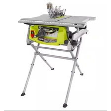 RYOBI 15 Amp 10 in. Compact Portable Corded Jobsite Table Saw with Folding Stand