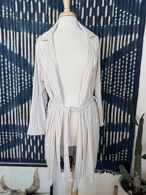 Bare Necessities Cream & White Striped Bath Robe Small