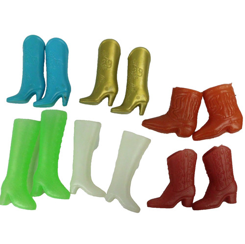Vintage Barbie Ken Doll Lot of 6 Pairs Boots Shoes Mod GoGo Western