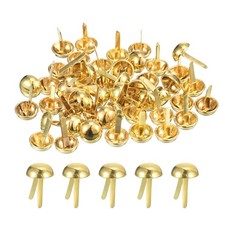 100Pcs Bag Feet Stud Spike 12mm Round Purse Nailheads Spike Gold