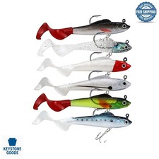 6-Pack Soft Swimbait Lures for Bass & Saltwater Fishing