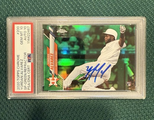 2020 Topps Chrome Yordan Alvarez Variation Green /99 RC PSA 10 Auto 10 Pop 1