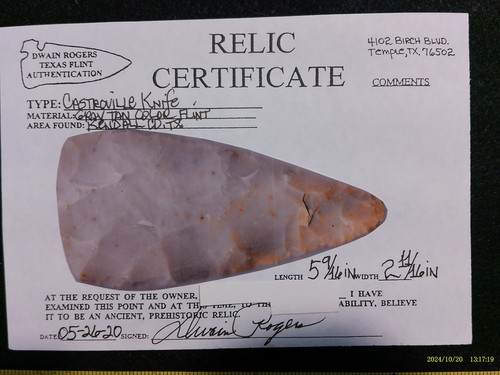 Papered TX Castroville Knife Arrowhead, Prehistoric Artifact *FREE SHIPPING PB17 - Picture 2 of 6